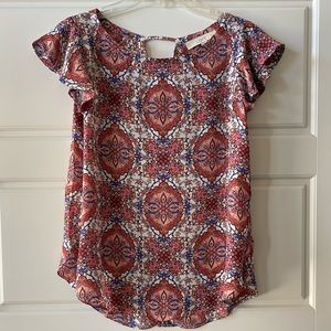 Loft Petite Flutter Sleeve Blouse